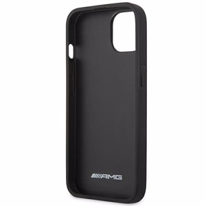 AMG AMHCP14MGSEBK iPhone 14 Plus 6,7 "musta / musta kovakotelo Nahka kohokuvioitu Lines