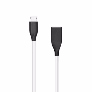 Silikonikaapeli USB - Micro USB (valkoinen, 1 m)