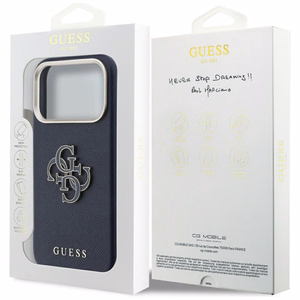 Guess HC PU FW RESIN LOGO sininen Suojakuori iPhone 17 Pro 6,3:lle