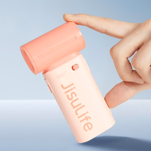 Jisulife Life9 3600 mAh kannettava USB-käsituuletin ja minipuhallin, vaaleanpunainen