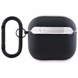AMG Nahkainen White Logo Suojakuori AirPods 4:lle - musta / valkoinen