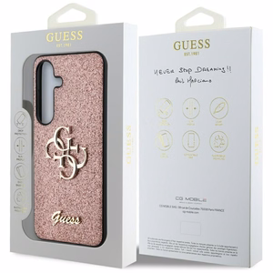 GUESS Suojakuori Samsung S25:lle GUHCS25SHG4SGP (Fixed Glitter Big 4G) Vaaleanpunainen