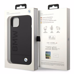 Kotelo BMW BMHMP14MSLBLBK iPhone 14 Plus 6.7 "musta / musta kovakotelo Silikoni allekirjoitus Logo Magsafe