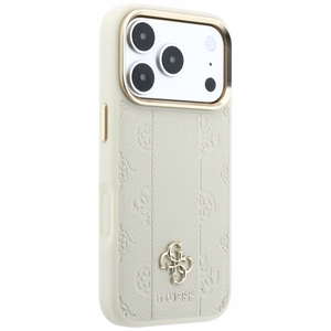 Guess Stripe Peony 4G Logo MagSafe suojakuori mallille iPhone 18 Pro / 17 Pro – väri: beige