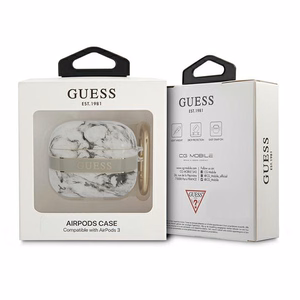 Guess GUA3HCHMAG AirPods 3:n suojus harmaa/harmaa Marble Strap Collection -mallisto