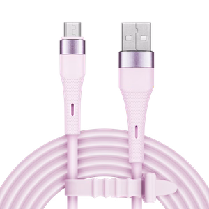 Kruger&Matz Basic USB–microUSB-silikonikaapeli, 1 m, vaaleanpunainen