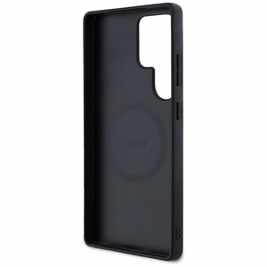 DKNY Nahkainen Checkered Pattern MagSafe Suojakuori Samsung Galaxy S25 Ultra:lle - musta