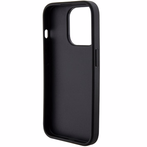 Guess Grip Stand 4G Saffiano Strass Suojakuori iPhone 15 Pro Maxille - musta