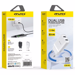 Laturi Awei C15-EU 10W 2xUSB-A valkoinen