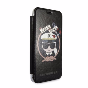 Karl Lagerfeld Signature Glitter iPhone X/Xs Case - Black