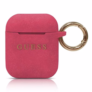 Guess GUACCSILGLFU AirPodsin suojus fuksia / fuksia Silikoni Glitter
