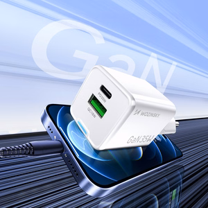 Wozinsky WWC-35W GaN USB-A + USB-C verkkolaturi - valkoinen