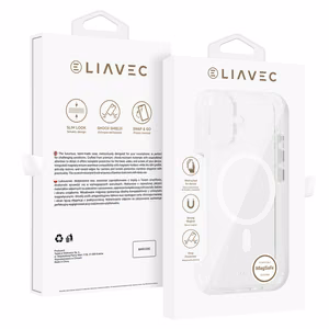Liavec Glossy Magsafe Kirkas Suojakuori iPhone 16:lle valkoinen