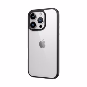 Rock Guard Series Suojakuori iPhone 16 Pro Max:lle läpinäkyvä-musta