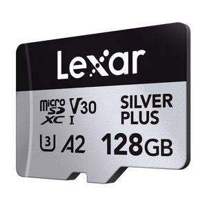 Lexar High-Performance Silver Plus microSDXC -muistikortti 128 Gt + sovitin