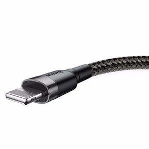 USB-kaapeli Baseus Cafule USB-A - Lightning 1,5A 2,0m harmaa-musta CALKLF-CG1
