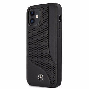 Mercedes Nahka rei'itetty alue Kotelo iPhone 12 mini - musta