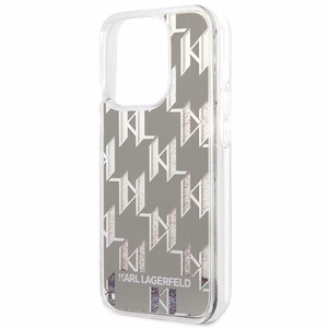 Karl Lagerfeld KLHCP14XLMNMS iPhone 14 Pro Max 6.7 kovakuori hopeinen / hopeinen Liquid Glitter Monogram