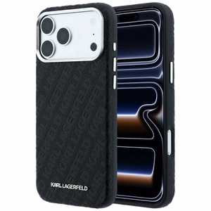 Karl Lagerfeld PU Grained Allover Semi Wrap MagSafe -suojakuori Apple iPhone 18 Pro Max -puhelimelle, musta