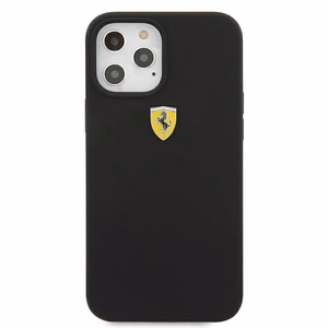 Ferrari FESSIHCP12LBK iPhone 12 Pro Max 6.7" musta/musta kovakotelo On Track Silikoni