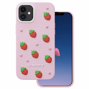 Mansikka-suojakuori iPhone 11 vaaleanpunainen