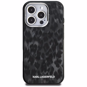 Karl Lagerfeld IML Leopard Pattern MagSafe Suojakuori iPhone 16 Prolle - Musta