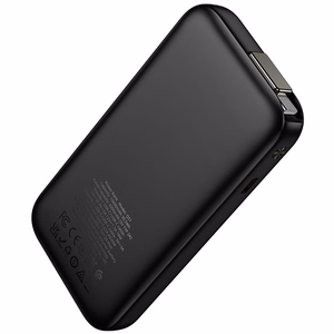 Hoco Q51 -varavirtalähde 10000 mAh QC PD 20W sisäänvedettävällä USB-C-kaapelilla, musta