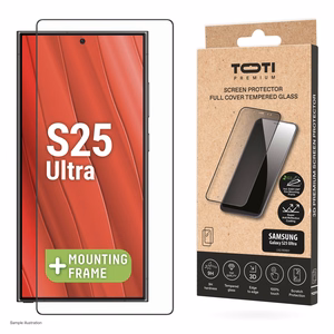 PREMIUM koko näytön peittävä 3D-karkaistu lasisuoja Samsung Galaxy S25 Ultra -mallille