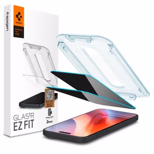 Spigen Glas.tR EzFit Privacy Karkaistu lasi iPhone 15/16:lle Soviittimella (2 kpl.)