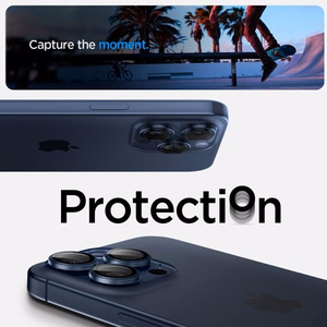 Spigen Optik.tR EZ Fit kameran Näytönsuoja iPhone 14 Pro / Pro Max / 15 Pro / Pro Maxille - Titanium Blue 2 kpl
