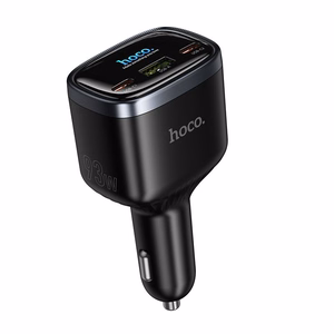 Hoco Z70 -autolaturi, USB-A + 2 × USB-C, PD QC3.0, 93 W, musta