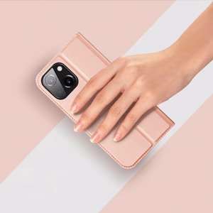 Dux Ducis Skin Pro -lompakkokuori iPhone 15 Plus:lle - vaaleanpunainen