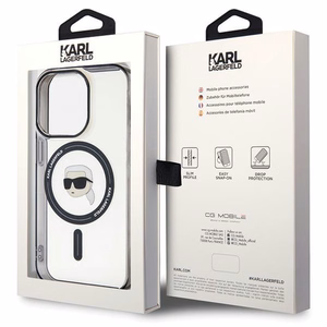 Karl Lagerfeld KLHMP15XHKHNOTK iPhone 15 Pro Max 6,7 läpinäkyvä kovakuori IML Karlin pää MagSafe