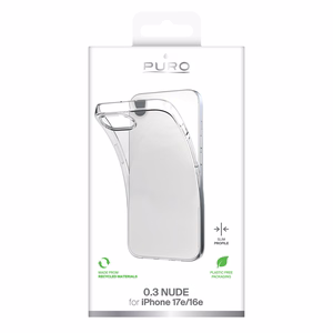Puro 0.3 Nude Silicone Case for iPhone 16e/17e - Transparent