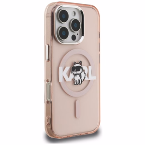 Karl Lagerfeld IML Choupette Sketch Logo MagSafe Suojakuori iPhone 16 Pro - vaaleanpunainen