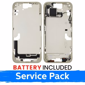 Apple iPhone 15 Plus keskikehys + akku keltainen (service pack)