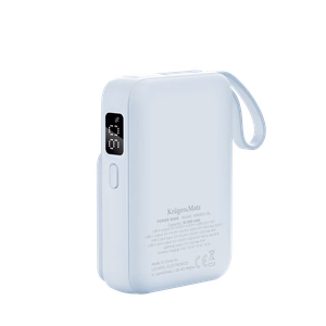 Krüger&Matz magneettinen langaton varavirtalähde kaapelilla, 10000 mAh, sininen