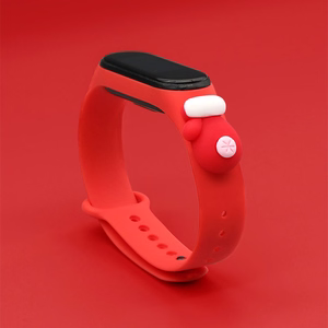 Hihna Xmas Xiaomi Mi Band 5 / 6 joulu Silikoni hihna rannekoru käsine - punainen