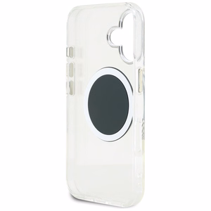 Guess IML Metal Colored Circle Classic Logo MagSafe Suojakuori iPhone 16:lle - musta