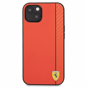 Ferrari FESAXHCP13SRE iPhone 13 mini 5.4" punainen/punainen kovakotelo On Track Carbon Stripe