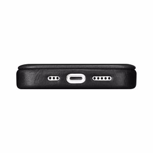 iCarer CE Öljyvaha Premium Nahka Folio Case Nahkakotelo iPhone 14 Plus Magneettinen Flip MagSafe Musta (AKI14220707-BK)
