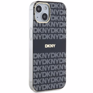 DKNY IML Mono ja Raita MagSafe Suojakuori iPhone 15 Plus / 14 Plus:lle - musta