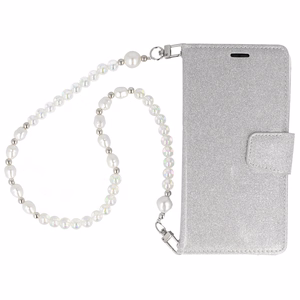 Glitter Magsafe Book Case for Samsung Galaxy S22 Ultra silver