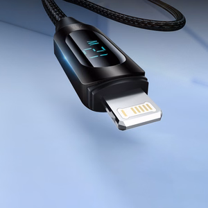 USB-A Kaapeli - Lightning Wozinsky WUALC2 LED-näytöllä 2.4A 2m - musta