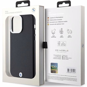 BMW Signature Wrapped Metal MagSafe Suojakuori iPhone 15 Pro Maxille - musta