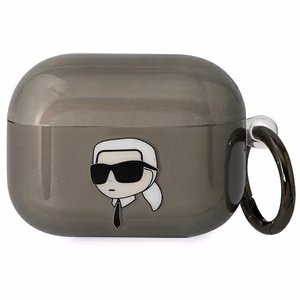 Karl Lagerfeld KLAPHNIKTCK musta suojus AirPods Pro:lle Karlin pää