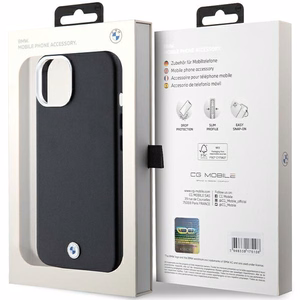 BMW Signature Wrapped Metal MagSafe Suojakuori iPhone 15 / 14 / 13:lle - musta