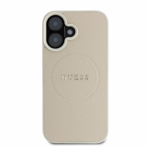Guess Grained Ring MagSafe Suojakuori iPhone 16:lle - beige