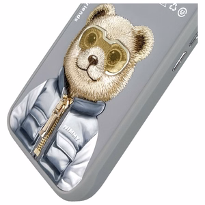 Nimmy Cool&Cute 2.0 Karhu Suojakuori iPhone 16:lle - harmaa