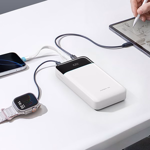 Cuktech LPB252N 120W 25000mAh varavirtalähde sisäänrakennetulla USB-C-kaapelilla – väri: valkoinen